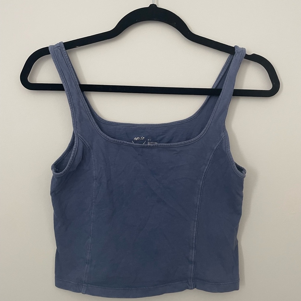 Arie Cropped Blue Tank Top